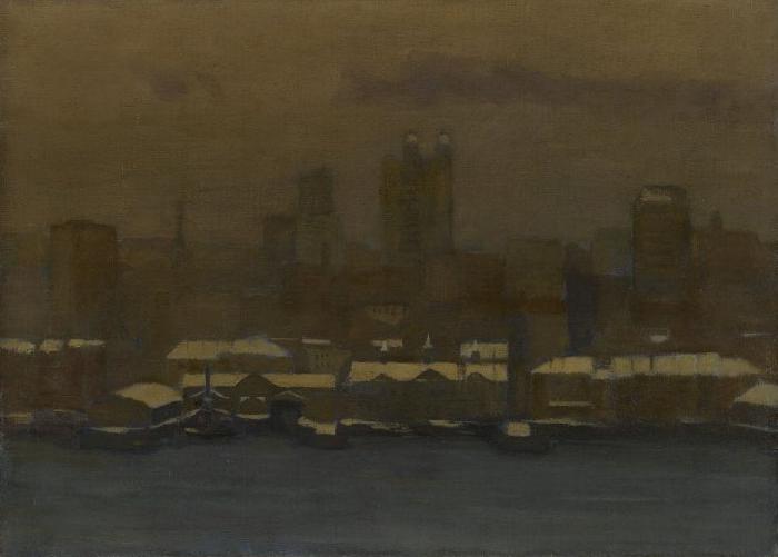 unknow artist River Front, New York, in Winter oil painting image
